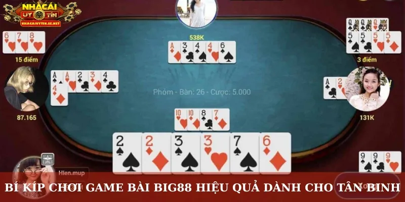Bí kíp chơi game bài Big88 hiệu quả dành cho tân binh