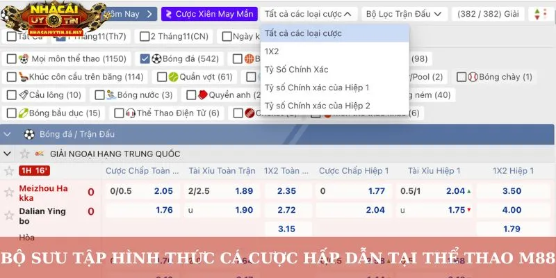Thể Thao M88: Sân Cá Độ Chất Lượng Dành Cho Các Bet Thủ 5 Bộ sưu tập hình thức cá cược hấp dẫn tại thể thao M88