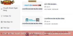 các bước nạp tiền