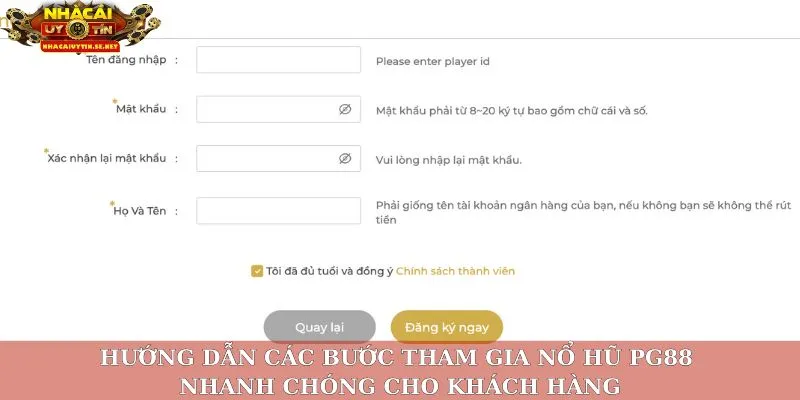 Nổ Hũ PG88: Review Sân Chơi Slot Uy Tín, Thưởng Lớn Mỗi Ngày 5 Hướng dẫn các bước tham gia nổ hũ PG88 nhanh chóng cho khách hàng