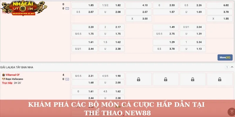 Khám phá các bộ môn cá cược hấp dẫn tại thể thao New88