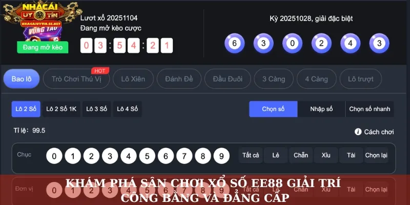 Khám phá sân chơi xổ số EE88 giải trí công bằng và đẳng cấp