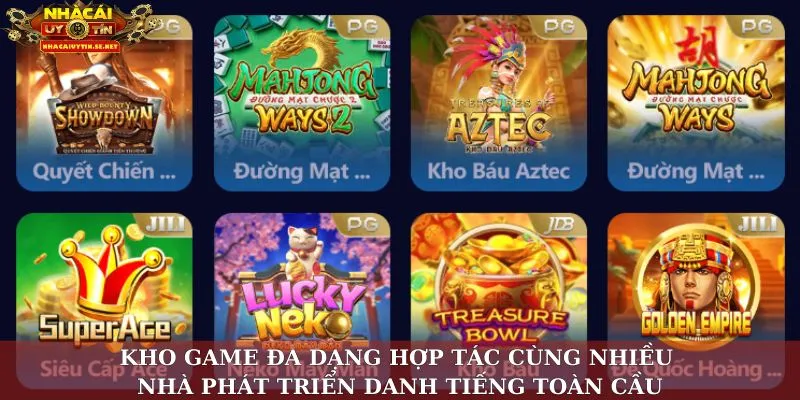 Kho game đa dạng hợp tác cùng nhiều nhà phát triển danh tiếng toàn cầu