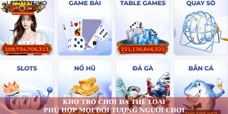 Kho trò chơi đa thể loại, phù hợp mọi đối tượng người chơi