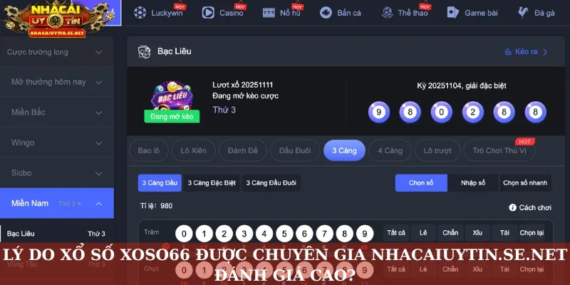 Lý do xổ số Xoso66 được chuyên gia nhacaiuytin.se.net đánh giá cao?