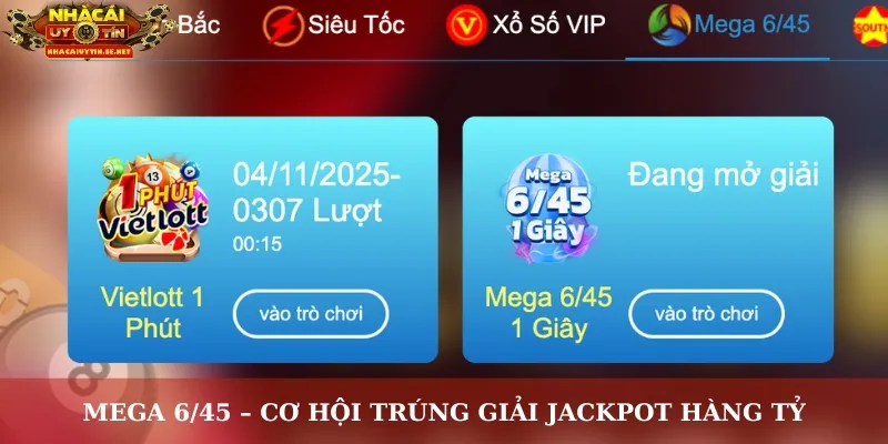 Xổ Số 123B – Bùng Nổ May Mắn, Trúng Lớn Trong Tích Tắc 3 Mega 6/45 – Cơ hội trúng giải jackpot hàng tỷ