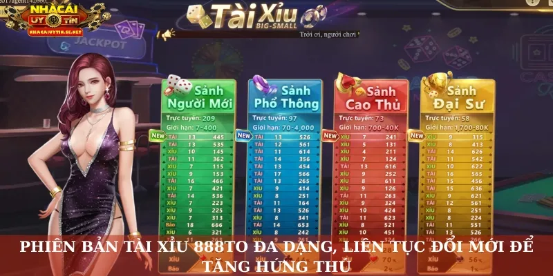 Tài Xỉu 888TO – Trải Nghiệm Sân Chơi Mới Của Cá Cược Online 3 Phiên bản tài xỉu 888TO đa dạng, liên tục đổi mới để tăng hứng thú