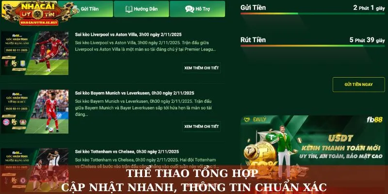 Thể Thao FB88 – Sân Chơi Cá Cược Sôi Động Hàng Đầu 3 Thể thao tổng hợp – Cập nhật nhanh, thông tin chuẩn xác